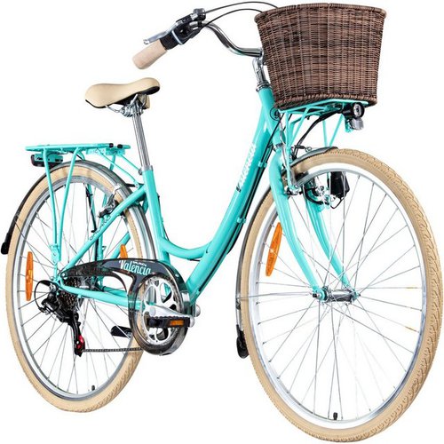 Galano Cityrad Valencia, 6 Gang, Kettenschaltung, Damenfahrrad 28 Zoll retro Hollandrad Damen 150-175 cm Tiefeinsteiger