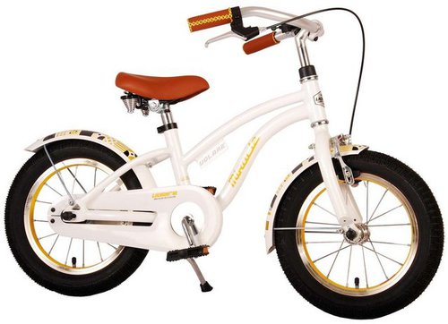 Tpfsports Kinderfahrrad Volare Miracle Cruiser 14 Zoll mit Rücktritt + Handbremse, 1 Gang, (Mädchen Fahrrad - Rutschfeste Sicherheitsgriffe), Kinder Fahrrad 14 Zoll mit Ständer Laufrad Mädchen Kinderrad