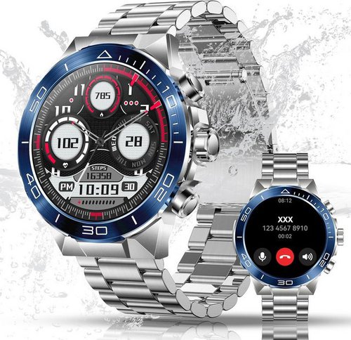 Elejafe Fur Herren AMOLED mit Telefonfunktion 130+ Sportmodi Fitness Tracker Smartwatch (1.43 Zoll, Android / iOS), mit Herzfrequenz SpO2 Schlafmonitor, IP68 Wasserdicht Sport