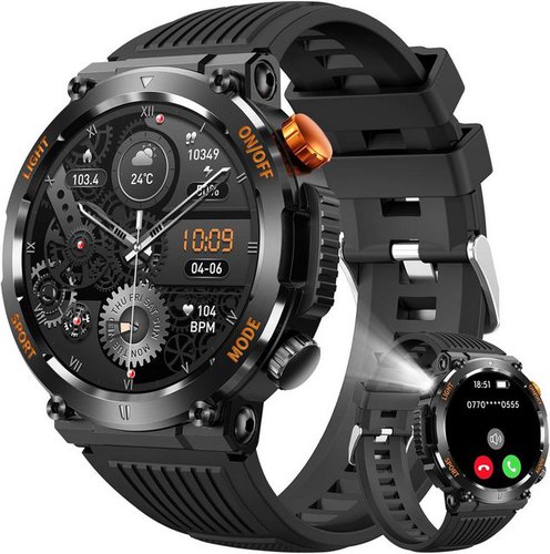 Megalith Personalisierte Zifferblätter Smartwatch (1,46 Zoll, Android, iOS), Sauerstoffsättigung im Blut,Herzfrequenz mit Funktionen &Eigenschaften