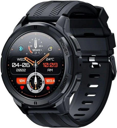 Oukitel Integriertes GPS für Navigation und Standortverfolgung Smartwatch (1,81 Zoll, Android, iOS), mit Telefonfunktion, Speicherkapazität Kommunikation Design und Maße