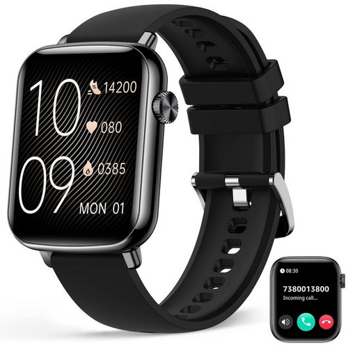 Haiaveng Smartwatch Damen Herren, Fitnessuhr mit Schlafmonitor, Herzfrequenz Fitnessuhr (1.81 cm), Mit Schrittzähler, IP67 Wasserdicht Smart Watch für Android iOS