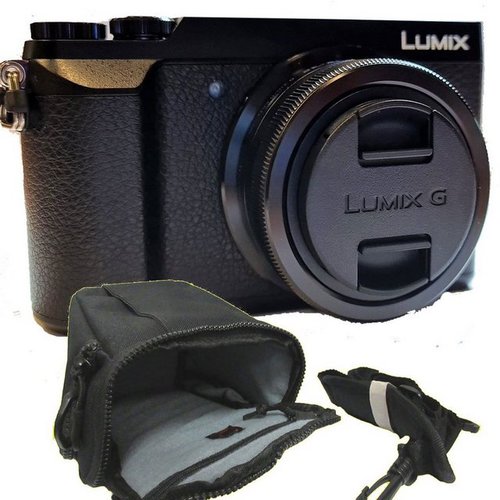 Panasonic Lumix GX80+3,5-5,6/12-32 mm schwarz Set inklusive Tasche Kompaktkamera