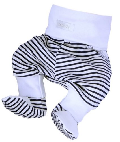 La Bortini Schlupfhose Hose mit Füßchen und weichem Bund gestreift aus reiner Baumwolle, 44 50 56 62 68 74 80 86
