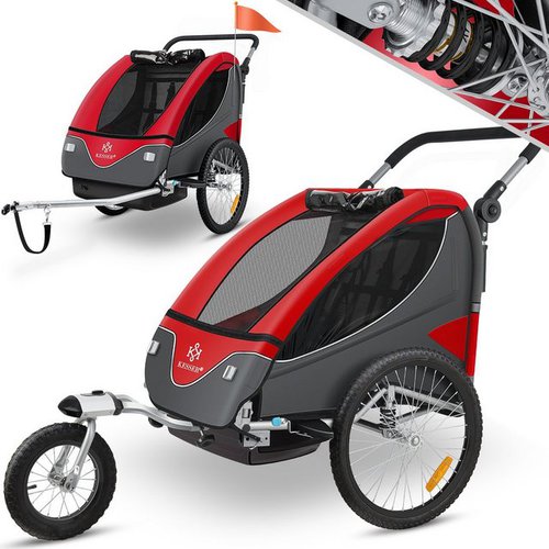 Kesser Fahrradkinderanhänger, Kinderanhänger Fahrradanhänger 360° Drehbar mit Feder