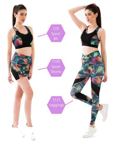 Yeni Inci Jogginganzug Sport BH Leggings Shorts Set (3 teile, Sport-BH,Kurze Leggings mit 7/8 Leggings), Perfektes Sportset
