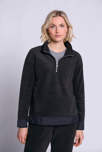 Gina Laura Sweatshirt Fleece-Sweatshirt Stehkragen Langarm Taft-Saum