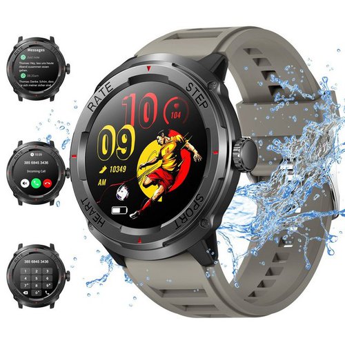 Tisoutec Smartwatch Damen Herren mit Telefonfunktion Fitness Tracker Fitnessuhr Smartwatch Fitnessuhr mit Telefonfunktion/WhatsApp Notiz,Smartwatch Fitness Tracker Uhr IP68 Wasserdicht,1.39" HD Voll Touchscreen Fitnessuhr Tracker mit Blutsauerstoff/Pulsmesser/Sportuhr/Schrittzähler/Schlafmonitor Aktivitätstracker usw für iOS/Android Uhren Watch