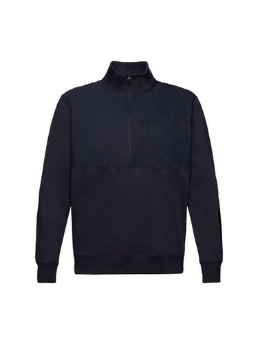 Esprit Sweatshirt Troyer-Sweatshirt aus Materialmix (1-tlg)