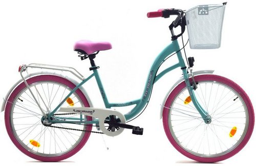 T&y Trade Cityrad 24 Zoll Kinder Mädchen City Fahrrad Bike Rad NEXUS Reflex BMP 3 Gang, 3 Gang Shimano, Nabenschaltung, Rücktritt, Gepäckträger, Licht, 3 Nexus Gang, Seitenständer, Korb