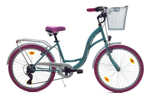 T&y Trade Cityrad 24 Zoll Kinder Mädchen City Fahrrad Bike Rad Reflex BMP Shimano 6 Gang, 6 Gang Shimano, Kettenschaltung, Gepäckträger, Licht, 6 Shimano Gang, Seitenständer, Korb