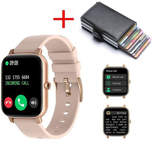 Sross Smartwatch, Fitness Tracker Uhr, Damen Herren Smartwatch (Fitnessuhr mit Telefonfunktion 1,69" HD Voll Touchscreen Zoll, Smartwatch Fitness Tracker Uhr, IP67 Wasserdicht, Uhren Watch für Android IOS, Fitnessuhr Tracker mit Pulsmesser Schrittzähler Schlafmonitor Aktivitätstracker cm)