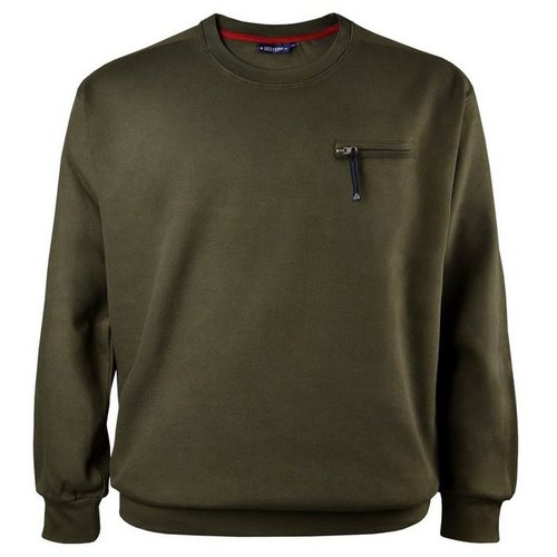 Lucky Star Sweater Übergrößen Rib-Sweatshirt oliv mit Tasche von