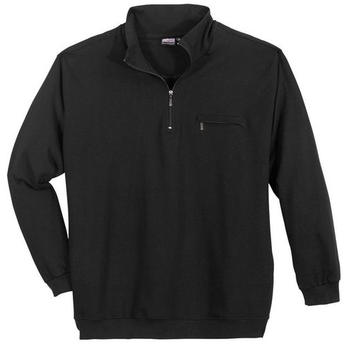 Adamo Sweater Große Größen Troyer-Sweatshirt schwarz