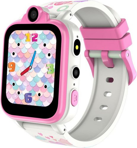 Iowodo Smartwatch (1,69 Zoll, 2G, Nano SIM Card), Kinder 2G SOS Smartwatch mit Kamera, Spiele - Jungen/Mädchen 3-12J