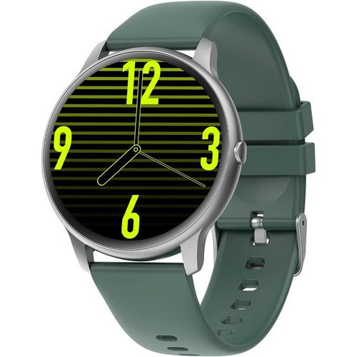 Asiameng Smartwatch (1,28 Zoll, iOS Android), Damen Herren Rund TFT Display Anruf Fitnessuhr Pulsuhr Schrittzähler