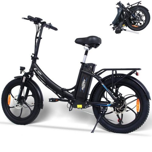 Docrooup E-Bike 20Zoll Klapprad e bike Herren Damen Pedelec Bis zu 100km, 250W Heckmotor, (15Ah herausnehmbarer Akku, Shimano 7-Gang, Reichweite bis zu 100km, für 160cm-190cm), Niedriger Einstiegsrahmen