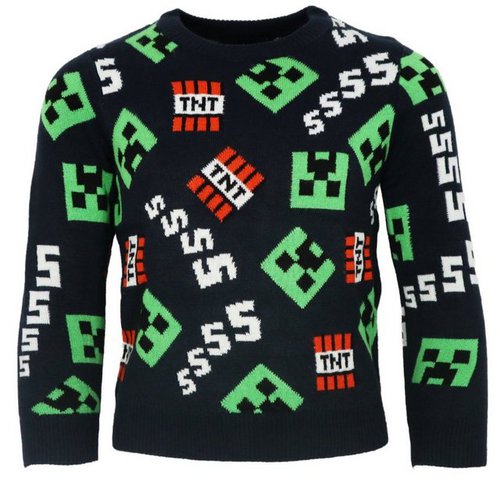Minecraft Sweater Creeper TNT Kinder Jungen Pulli Pullover Gr. 116 bis 152