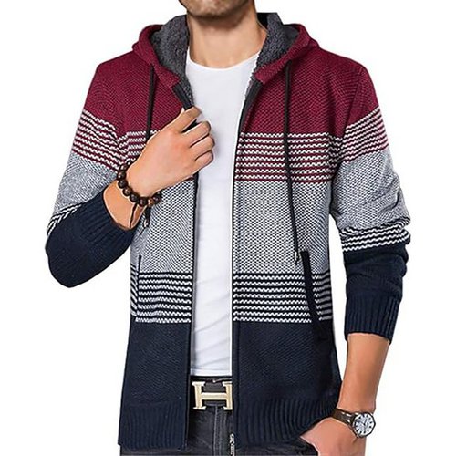 Strickjacke Strick Kapuzenjacke Herren Hoodie Herren Hoodie Mit