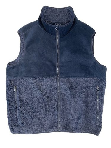 Egomaxx Funktionsweste Fleece Weste Kunstfell Warme Jacke Ärmellos ohne Kapuze 6764 in Blau