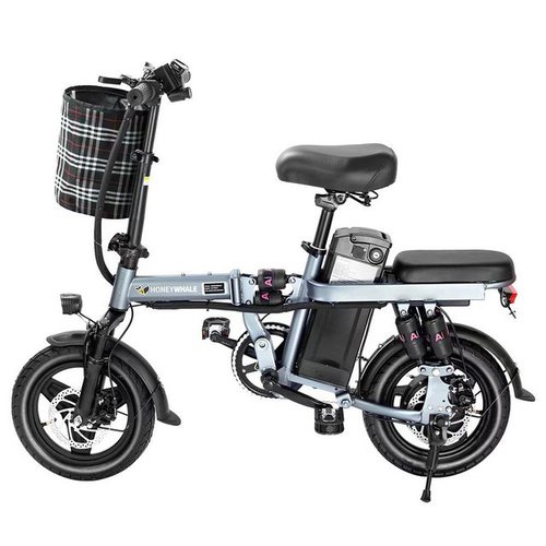 Honey Whale E-Bike S6 PRO, 350 W, 14-Zoll-Ultrabreitreifen, 35 km/h, Batterie: 48 V, 15 Ah
