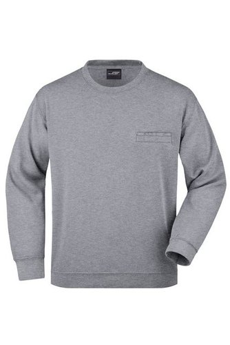 James & Nicholson Sweatshirt Pullover Sweatshirt mit Brusttasche JN924