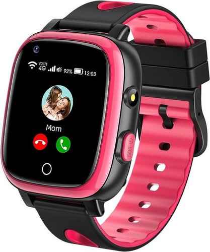 Aduogeng Smartwatch (1,4 Zoll, Android iOS), 4G mit GPS Telefon WiFi Videoanruf Kamera SOS Schulmodus 5–14 Jahren