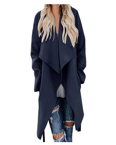 Tapferer Ping Regenmantel Damen-Trenchcoat mit Gürtel, langer Damenmantel mit Wasserfallschnitt