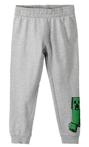 Minecraft Jogginghose Jogginghose hellgrau meliert Jogger Jungen + Mädchen 116 - 152 cm