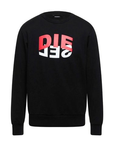 Diesel Sweatshirt Regular Fit Logo Print Pullover - S-GIRK-N80 Schwarz