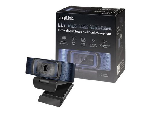 Logilink Webcam 1080p FHD Dual-Mikro 80° Autofokus&Abdeckung Webcam