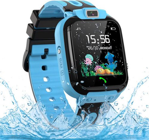 Kaacly Kinder's IP68 Wasserdicht Jungen und Mädchen Student Smartwatch, mit Telefonfunktion mit GPS,SOS,Wecker