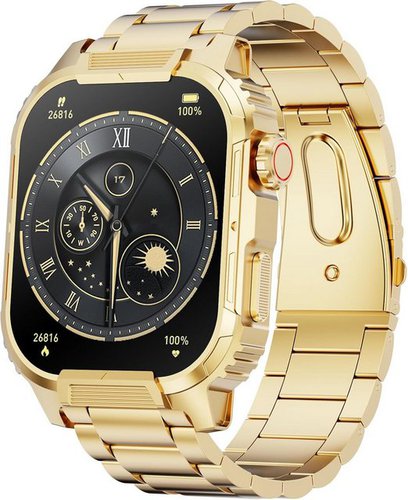 Mingtawn Für Herren mit Anrufen und Antworten, 100+ Sport-Modus Smartwatch (2.02 Zoll, Android / iOS), mitHerzfrequenzmesser Schlafmonitor IP67 Schrittzähler Fitness Tracker