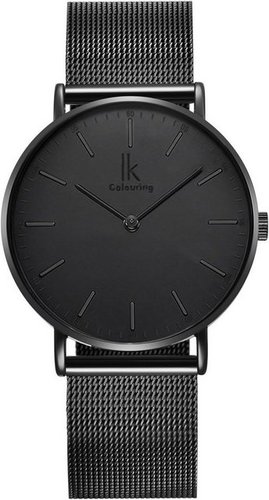 Alienwork Japanisches Quarzwerk Watch, mit 7 mm dickes Metallarmband, verstellbarer Verschluss, leicht