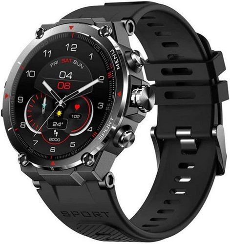 Knauermann Smartwatch (1,32 Zoll, Android iOS), Sportuhr amoled display puls blutsauerstoff empfang silikonband