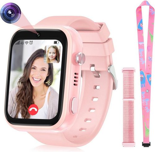 Ele Eleoption Smartwatch (4G), Kinder mit WLAN Kamera SOS IP67 Wasserdicht mit GPS Echtzeit-Ortung