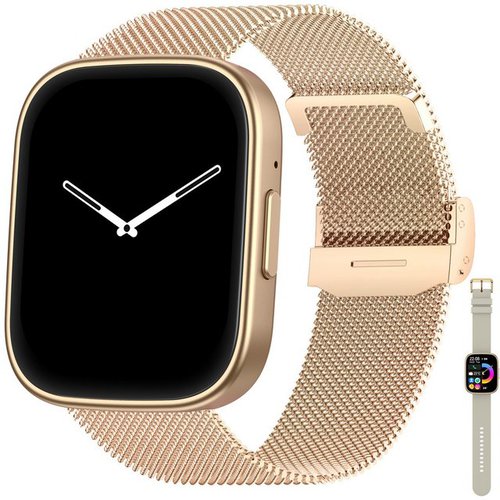 Levowatch DOITX3 Damen Smartwatch, Sprachassistent, AMOLED Always-On Display Smartwatch (5,3 cm/2,1 Zoll, Android und iOS) Fitness Tracker Uhr, 3 Armbänder, Menstruationszyklus, wasserdicht, 4-teilig, Schrittzähler, Puls, SpO2, Blutdruck, Schlafüberwachung, Anruffunktion