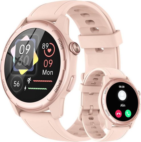 Gerpeng Wasserdichte Sportuhr für Abenteuer Smartwatch (1,32 Zoll, Android, iOS), mit Anruffunktion, Schrittzähler, Herzfrequenzmesser, Schlafmonitor