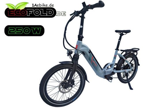 Ecofold E-Bike 20 Zoll BFH400N E-Bike Bafang Heckmotor 250W weiss, 7 Gang Shimano Shimano 7-Gang Trigger Kettenschaltung Schaltwerk, Kettenschaltung, Heckmotor, 504,00 Wh Akku