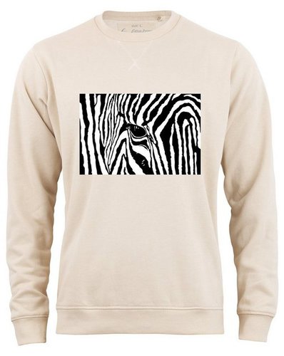 Cotton Prime Cotton Prime® Sweatshirt Black & White Zebra Eye mit weichem Innenfleece