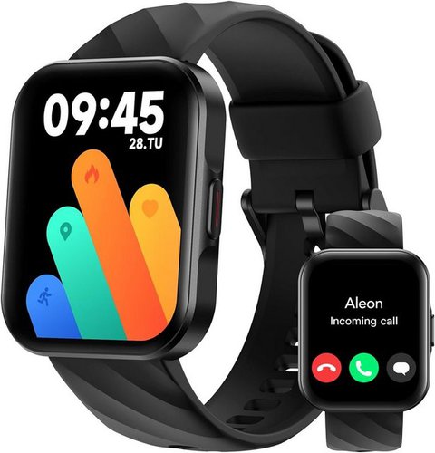 Parsonver Smartwatch (1,9 Zoll, Android iOS), Herren Fitnessuhr mit Telefonfunktion Touchscreen Wasserdicht Sportuhr