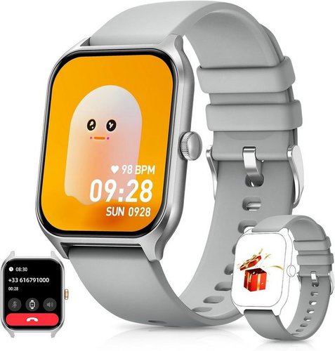 Dekelife Smartwatch (1,96 Zoll, Android iOS), Damen telefonfunktion libertas sportmodi schlafmonitor wasserdicht