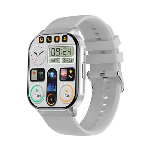Tidy HK26 BIG quadratische Form AMOLED Touchscreen 2,5 D Glas Smartwatch (2,04 Zoll), Fitness Tracker