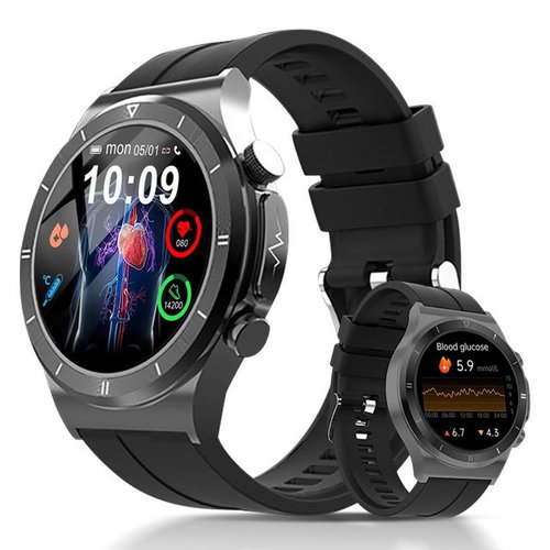 Powerwill Smartwatch Herren mit Blutzuckermessung, 24/7 Schlafmonitor Smartwatch, Pulsmesser, SpO2, 1,39" Fitnessuhr mit Telefonfunktion, 120+ Sportmodi IP68 Wasserdicht Sportuhr Schrittzähler iOS Android