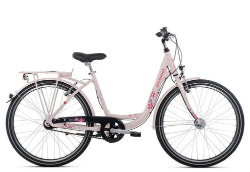 Almrausch Cityrad Zucker 7 26 Wave, 7 Gang Shimano Nexus 7 Rücktritt Schaltwerk, Nabenschaltung Rücktritt, Jugendfahrrad 26 Zoll violett/rosa