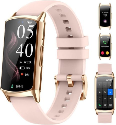 Elejafe Smartwatch (1,58 Zoll, Android, iOS), mit Telefonfunktion, IP68 Wasserdicht 114+ Sportmodus Fitness Tracker