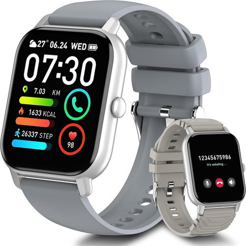 Dotn Smartwatch (1,85 Zoll, Android, iOS), mit Telefonfunktion, Armbanduhr Uhr, Fitness Tracker IP68 Fitnessuhr