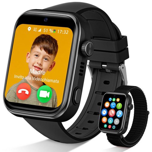 Banlvs 2025 NEW 4G Kinder Smartwatch mit GPS und Telefonfunktion Smartwatch (4,64 cm/1,83 Zoll, Wasserdichter Touchscreen) Zwei-Wege-Anrufe, Bildkompetenz, SOS, WLAN, mehrere Desktop-Stile zur Auswahl, für 4–12 Jungen und Mädchen, für Android und IOS