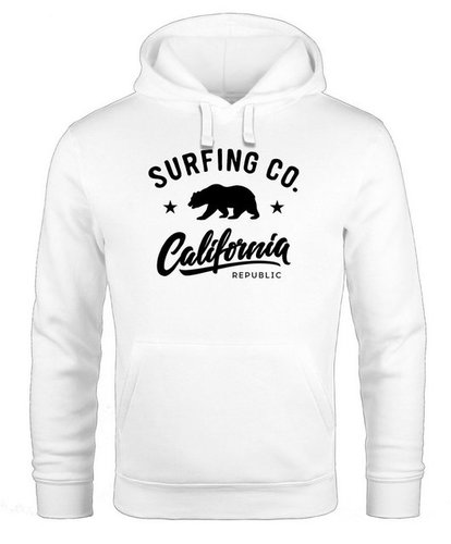 Neverless Hoodie Hoodie Herren California Republic Bear Bär Sommer Surfing Kapuzen-Pullover Männer Neverless®