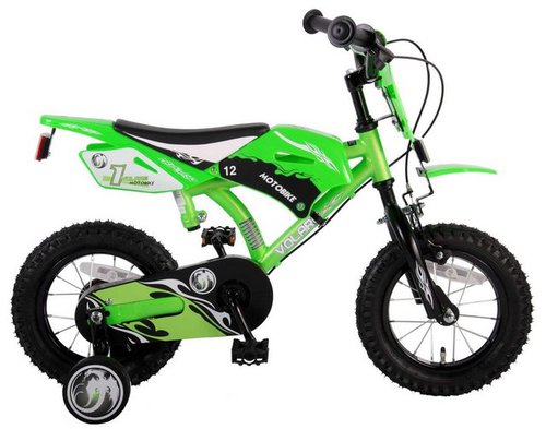 Lenosa Kinderfahrrad Cross Motorrad Jungen-Mädchen-Fahrrad für Kinder 12 Zoll-Grün & Orange